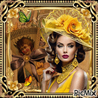 🌻A charming lady/vintage🌻 Animiertes GIF