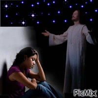 jesus  and girl - GIF animado gratis