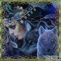 Her sweet wolves - GIF animé gratuit