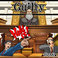 OBJECTION!  Pheonix Wright-Ace Attorney! - GIF animasi gratis