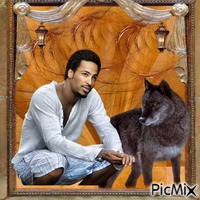 Homme et loup - darmowe png