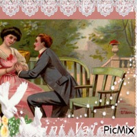 Carte de la Saint-Valentin vintage douce - ücretsiz png