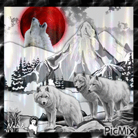 Wolf, ART grisé - GIF animé gratuit