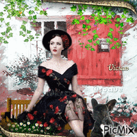 Mujer vintage geanimeerde GIF