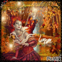 Portrait d'automne multicolore. - GIF animado gratis