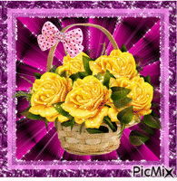 Yellow roses. GIF animé