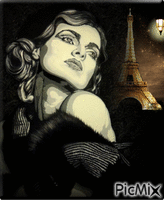 Jolie femme vintage - GIF animate gratis