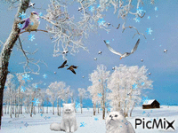 თოვს - GIF animado grátis