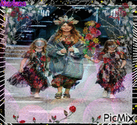 Portrait Carnaval Woman Girls Colors Deco Glitter Fashion Glamour Spring  Flowers анимированный гифка