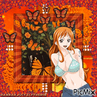 {☼}Nami & Monarch Butterflies{☼} - Free animated GIF