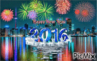 Happy New Year 2016 - GIF animado grátis