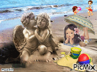 creation sur la plage - Безплатен анимиран GIF