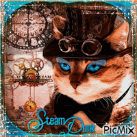Meow steampunk - GIF animé gratuit