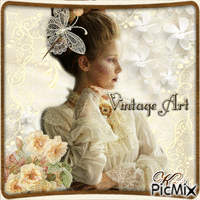 Vintage lace & flowers - Free animated GIF
