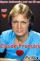 Joyeux Anniversaire pour vos 80 ans RIP Claude François - GIF animé gratuit