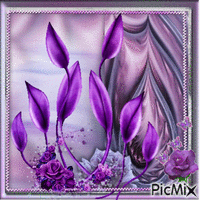 fond floral violet - GIF animé gratuit