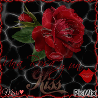 una rosa y un beso geanimeerde GIF