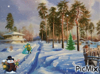 Winter night - GIF animasi gratis