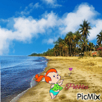 Pebbles at the beach animovaný GIF