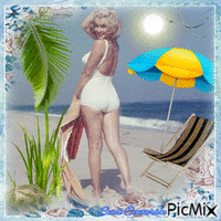 Marilyn Monroe - Verão - Бесплатный анимированный гифка