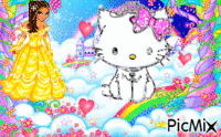 la princesse et son chat - 無料のアニメーション GIF
