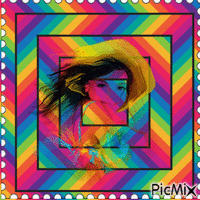 portrait multicolore - 免费动画 GIF