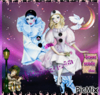 Pierrot et Colombine animovaný GIF