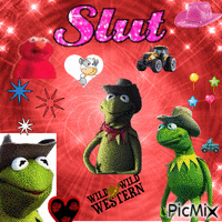 Wild West Kermit GIF animata