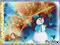 bonhomme de neige GIF animado