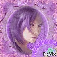 Portrait of a woman in purple - GIF animé gratuit