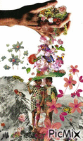 Llovían flores animovaný GIF