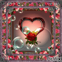 Portrait Spring Flowers Deco Glitter Colors Happy Valentine's Day Animated GIF