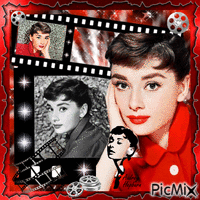 Audrey Hepburn, Actrice Britannique アニメーションGIF