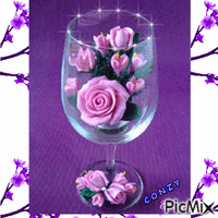 Rosas en copa GIF animé