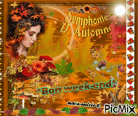 Ambiance "Automne" ((- Musique/Symphonie & Nature -- Bon week-end § Amitiés. animovaný GIF