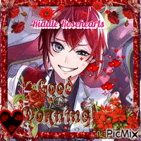 riddle rosehearts goodmorning red - GIF animé gratuit