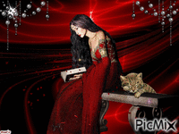 la femme en rouge - Ingyenes animált GIF