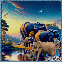Elefanten - GIF animado grátis