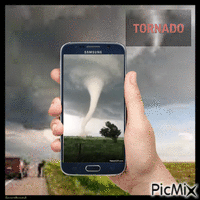 Naturkatastrophe mit Handy gefilmt - GIF animado grátis