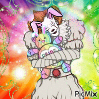 Pennywise Loves Bunnies and Rainbows GIF animado
