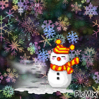Snowman celebrates - GIF animé gratuit