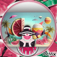 Sommerwassermelone - GIF animé gratuit