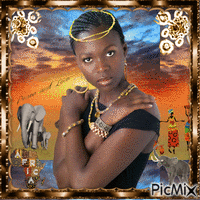 Portrait d'une fille d'Afrique. - Gratis geanimeerde GIF