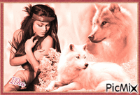 Belle  et le loup animált GIF