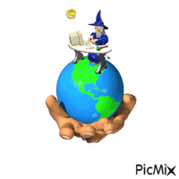 wizard send e-mail in internet GIF animado