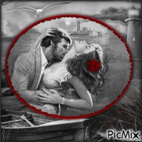Vintage Couple w Touch of Red-RM-02-04-24 - PNG gratuit
