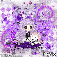 Anime girl purple - GIF animé gratuit
