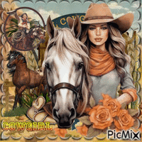 Cowgirl animasyonlu GIF