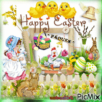 " Happy Easter " . animuotas GIF