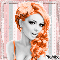 Its a Beautiful day. Woman with red hair - GIF animasi gratis